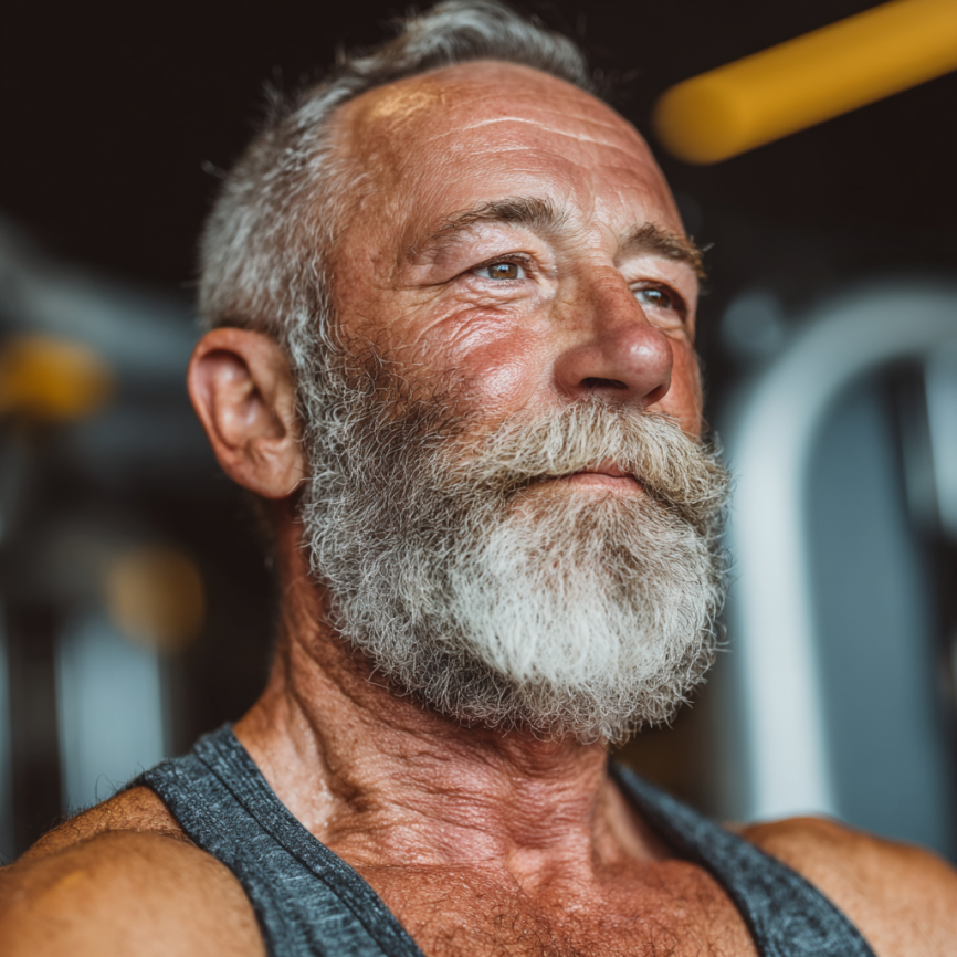 Grup de seniori în timpul unei sesiuni de fitness